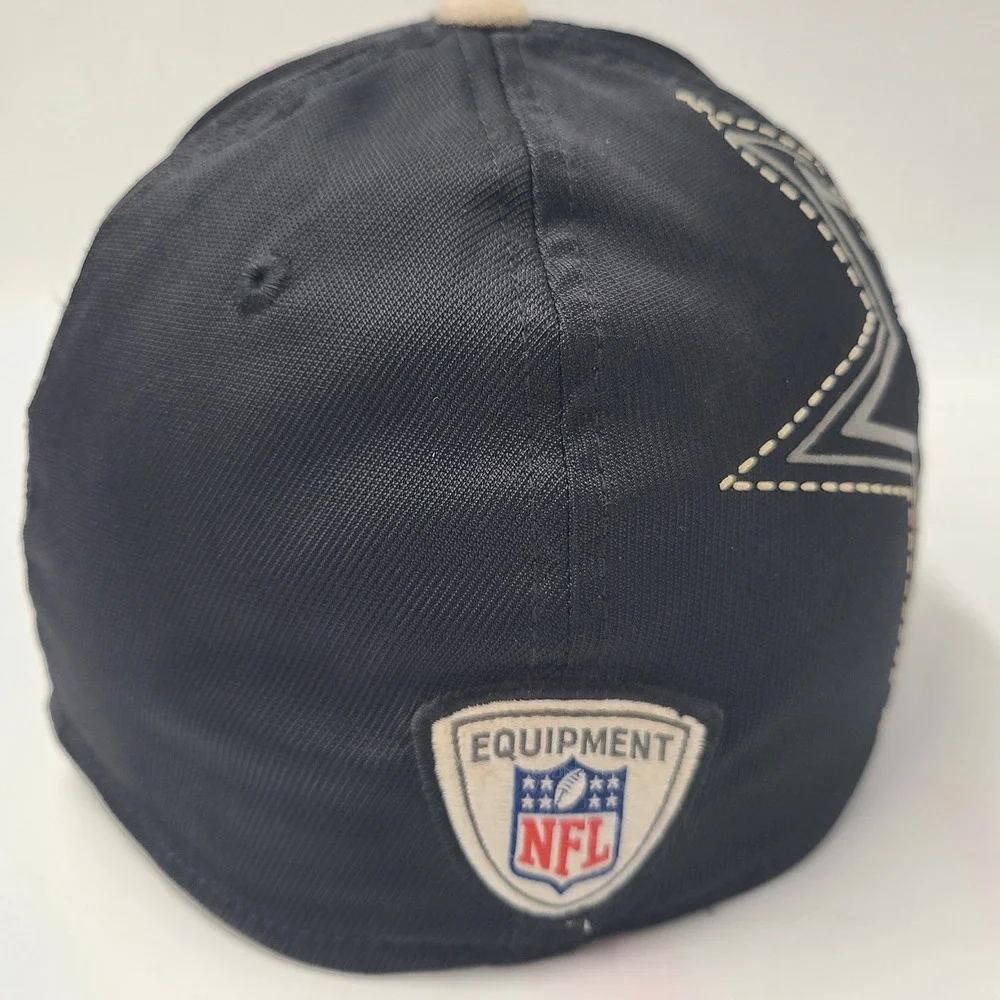 Dallas Cowboys Hat‎ Fitted L-XL Reebok Black NFL Football Logo Nylon Blend Men